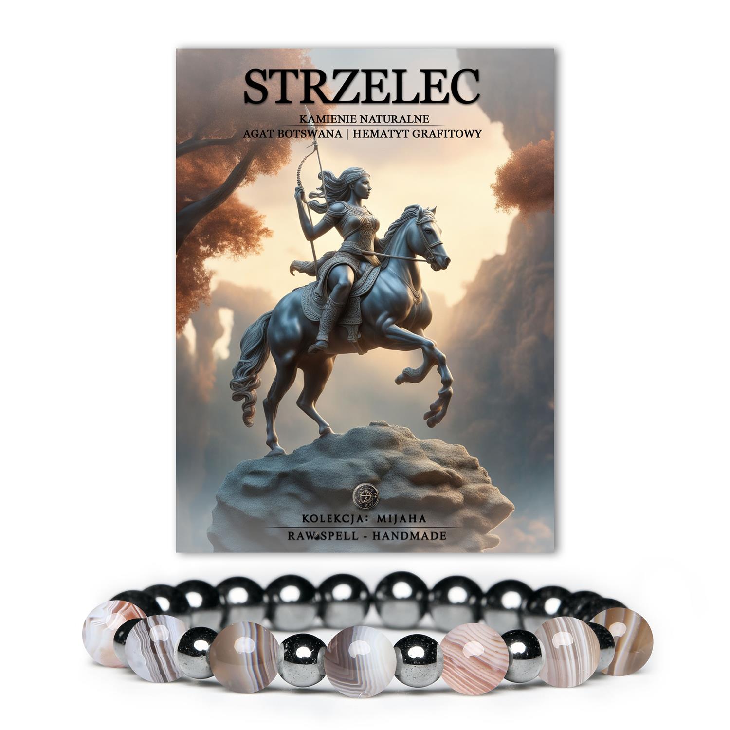 Stylowa bransoletka na gumce z kamieni naturalnych, idealna dla Strzelca. Unisex, kolekcja Mijaha. Zrób wrażenie.