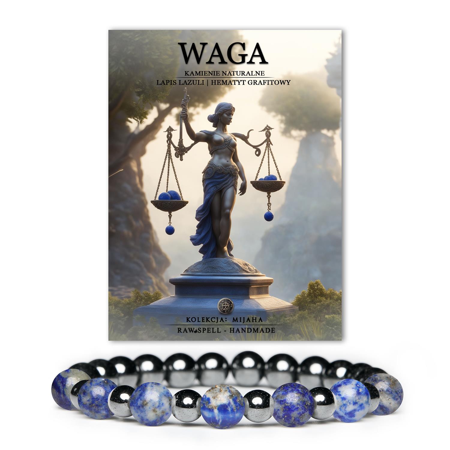 Bransoletka z naturalnych kamieni dla Wagi - Lapis Lazuli i Hematyt Grafitowy. Styl i harmonia dla kobiet i mężczyzn. Sprawdź teraz.
