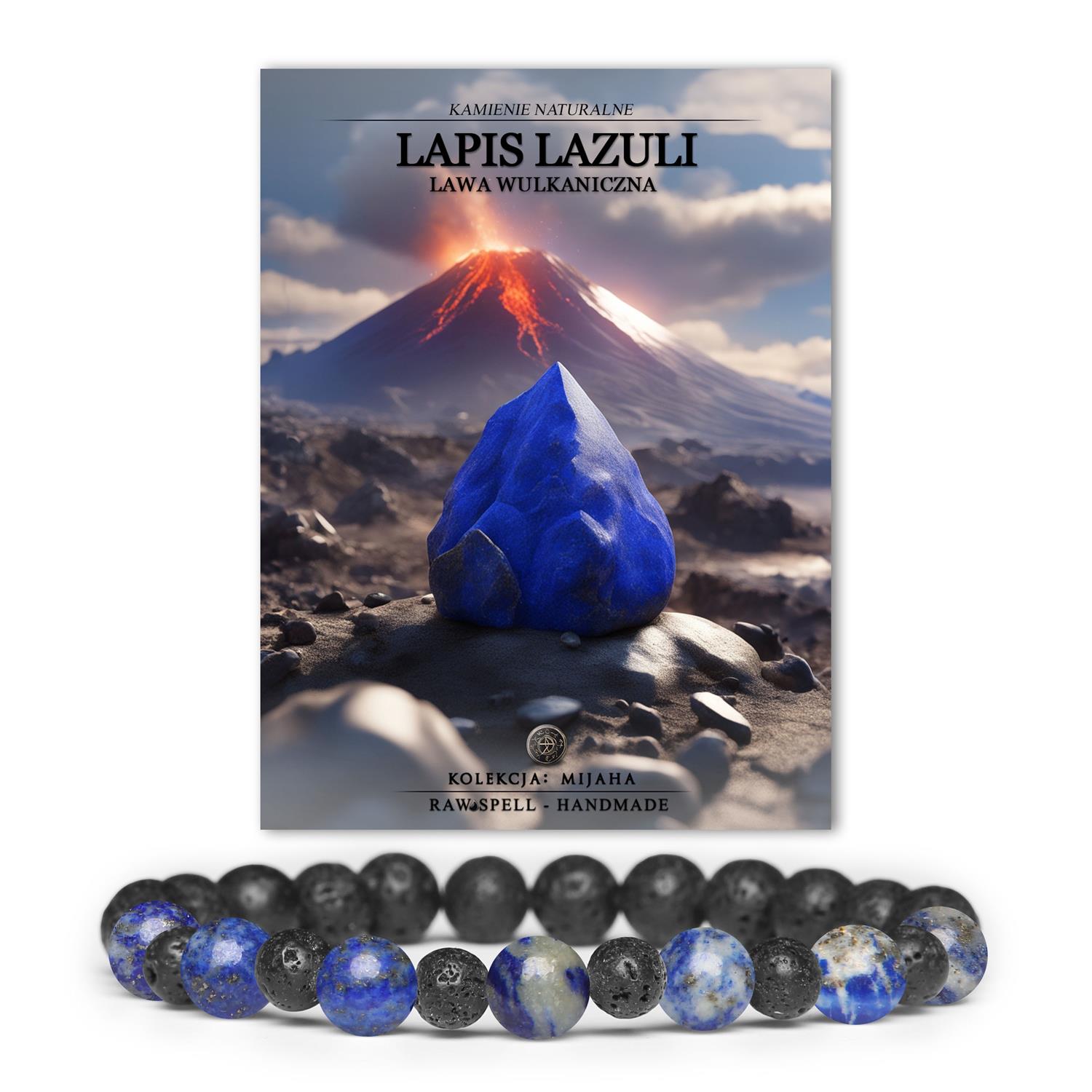Stylowa bransoletka z Lapis Lazuli i Lawą Wulkaniczną od Mijaha - idealna zarówno dla kobiet, jak i mężczyzn.