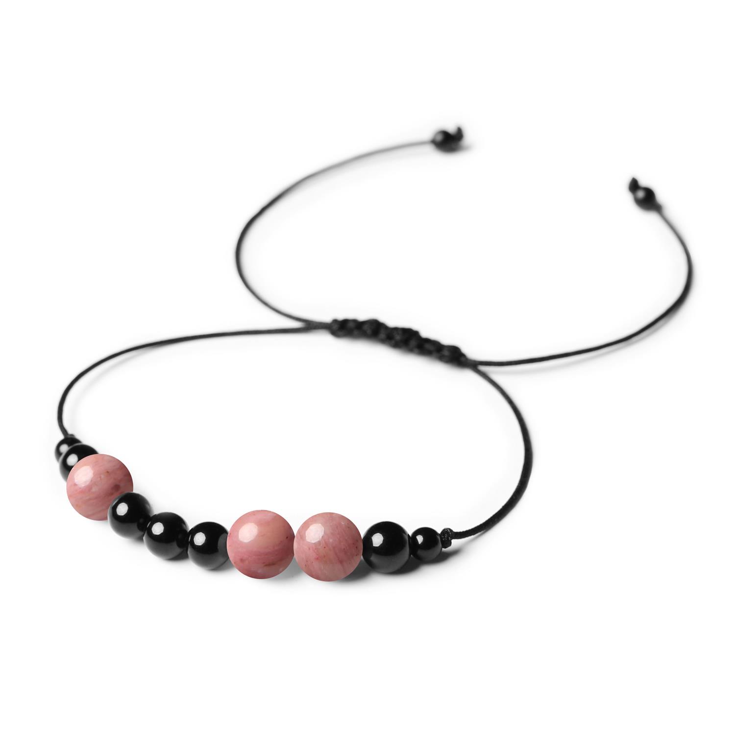 Bransoletka z kamieni naturalnych Orila Rodonit Różowy Turmalin dla Kobiet i Mężczyzn Bransoletka z naturalnych kamieni z kolekcji Orila: różowy rodonit i turmalin, odpowiednia dla kobiet i mężczyzn.