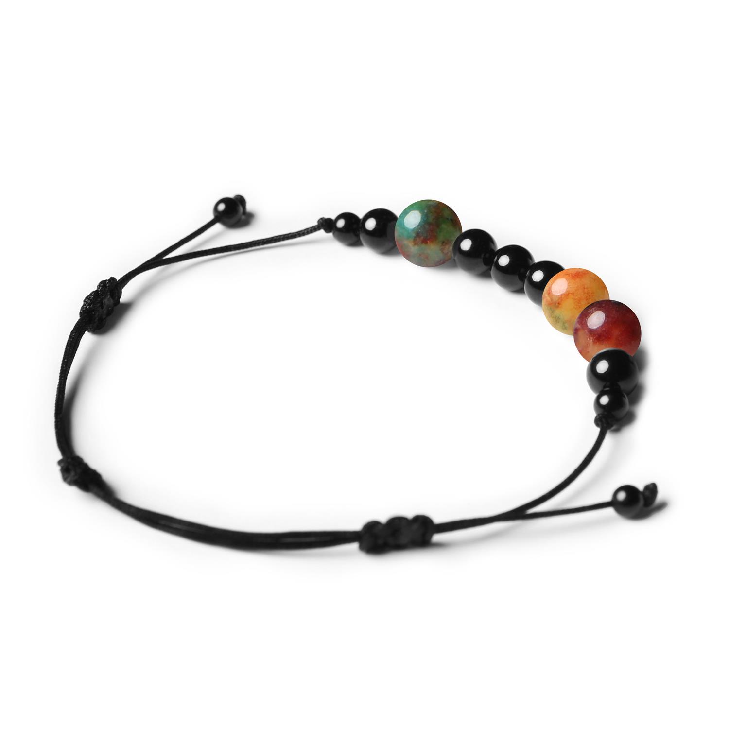 Bransoletka z kolekcji Orila z naturalnymi kamieniami: agat i turmalin, dla kobiet i mężczyzn