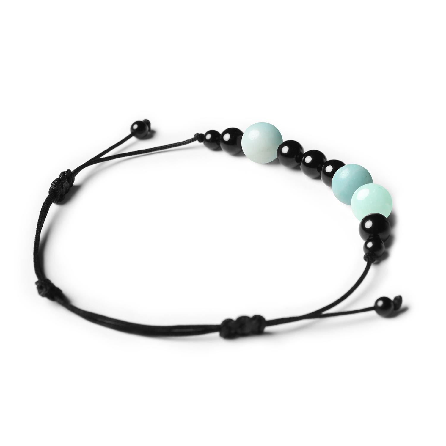 Bransoletka z kolekcji Orila z naturalnymi kamieniami: amazonit jasny i turmalin, dla kobiet i mężczyzn.