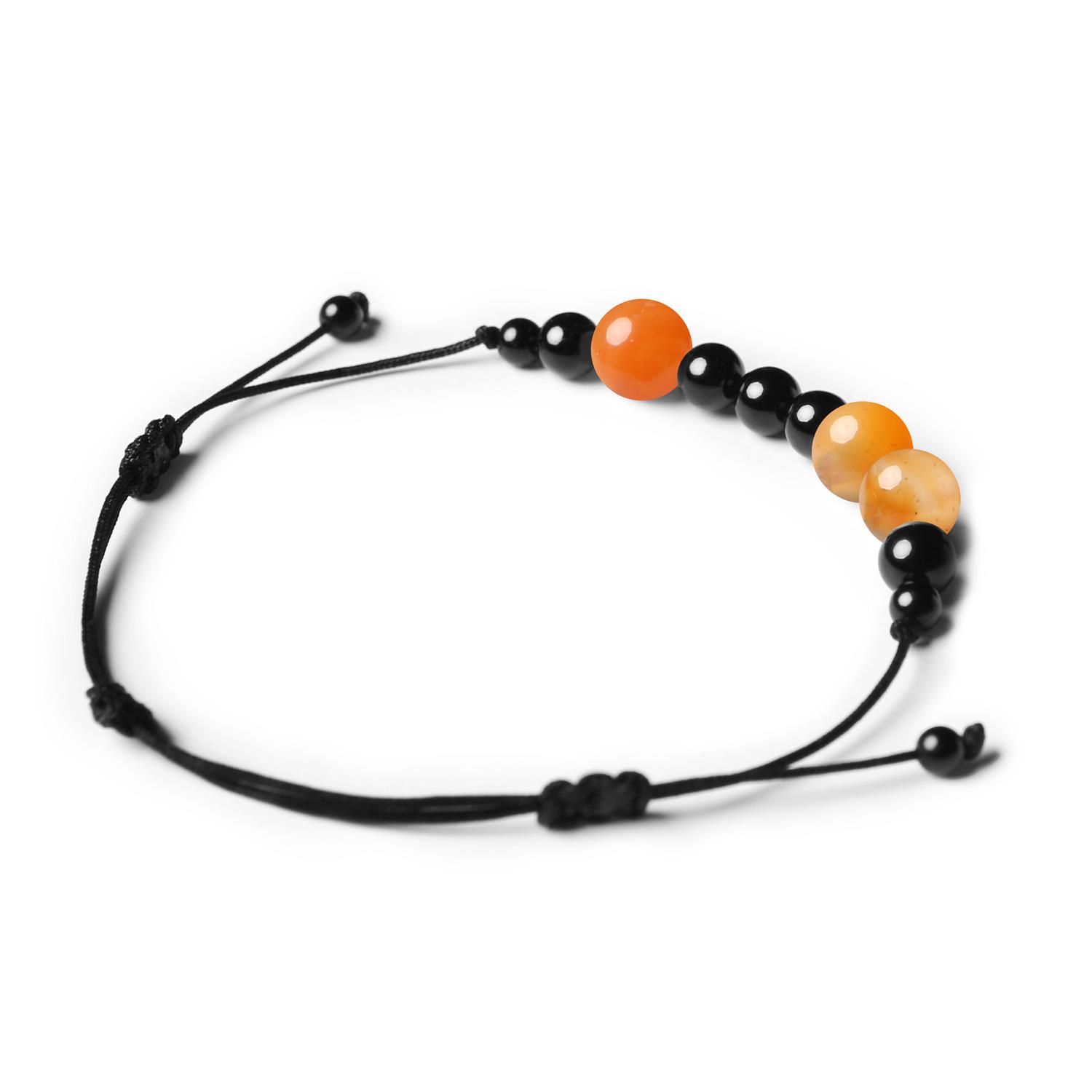 Bransoletka z kolekcji Orila z kamieni naturalnych: karneolu i turmalinu, dla kobiet i mężczyzn.