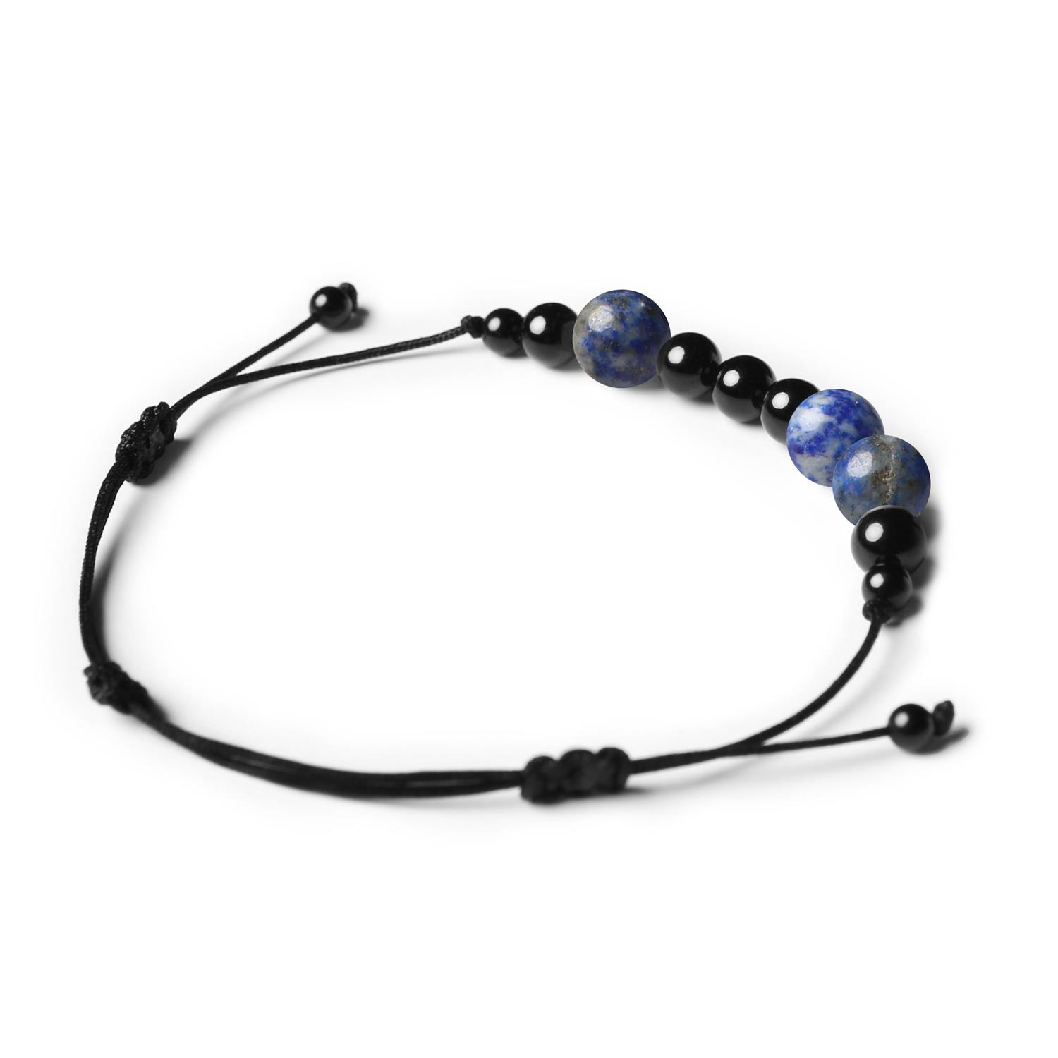 Bransoletka z kolekcji Orila z naturalnymi kamieniami: Lapis Lazuli i Turmalin, dla kobiet i mężczyzn.