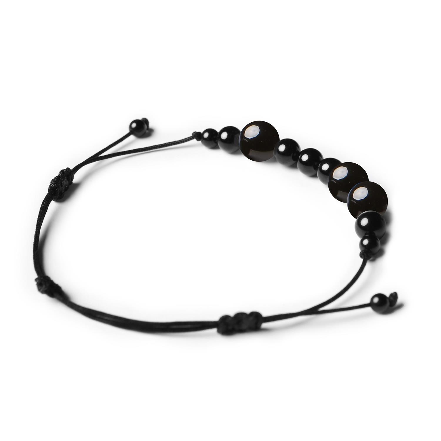 Stylowa bransoletka Orila z naturalnymi kamieniami: onyks i turmalin, dla Kobiet i Mężczyzn.