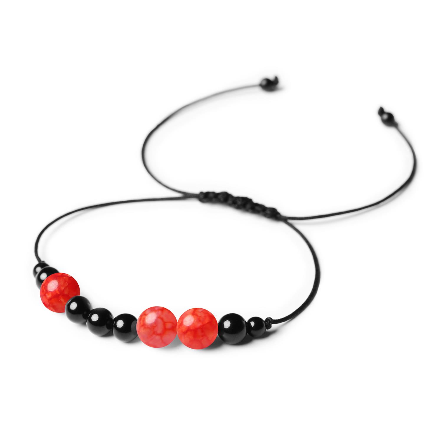 Kolekcja Orila Bransoletka z kamieni naturalnych Agat Czerwony Crackle i Turmalin Dla Kobiet i Mężczyzn kobiet i mężczyzn. Kolekcja Orila – bransoletka z naturalnymi kamieniami: Agat Czerwony Crackle i Turmalin, dla kobiet i mężczyzn.