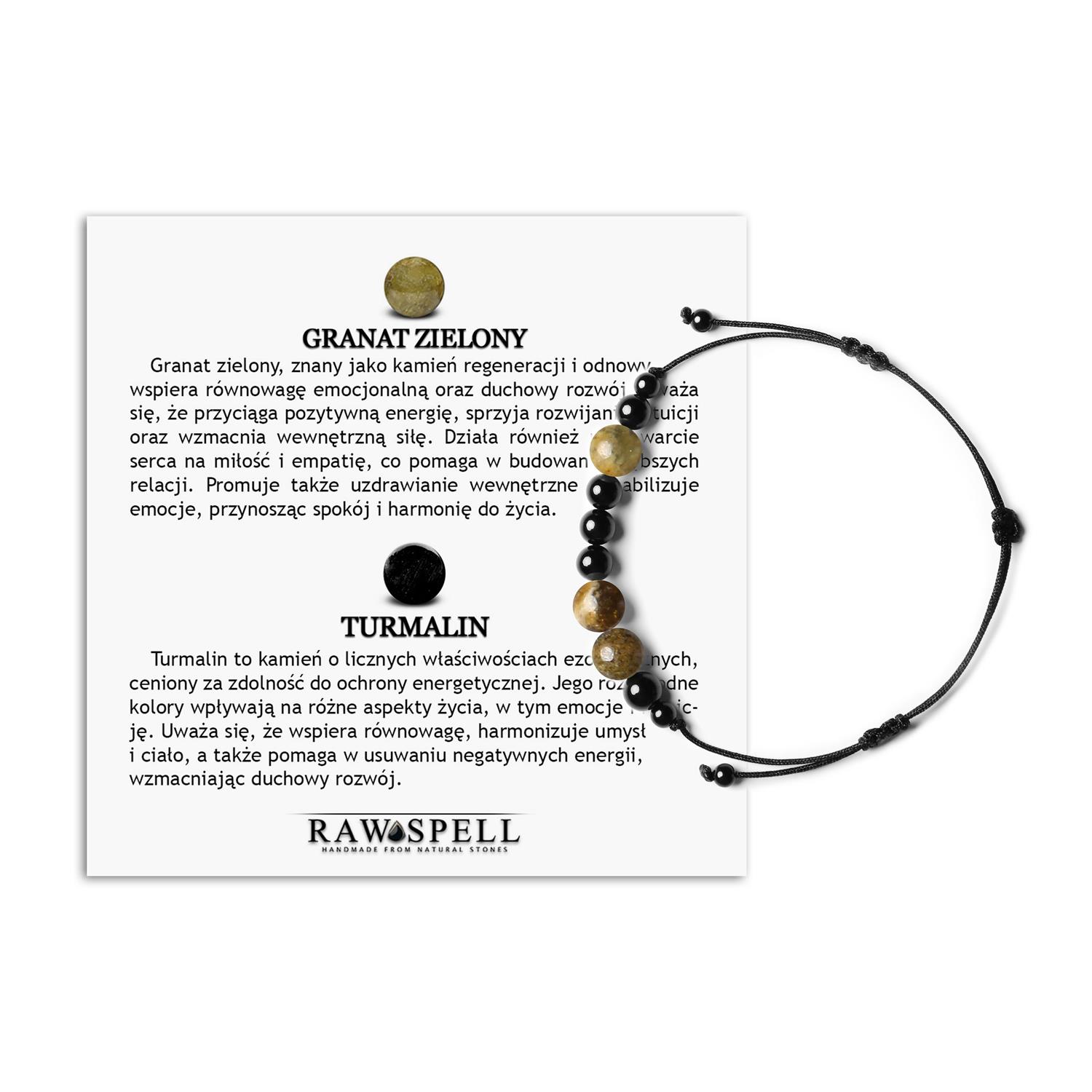 Kolekcja Orila Bransoletka z kamieni naturalnych Granat Zielony Turmalin Dla Kobiet i Mężczyzn Bransoletka z kolekcji Orila z kamieniami naturalnymi: granat zielony i turmalin, dla kobiet i mężczyzn.