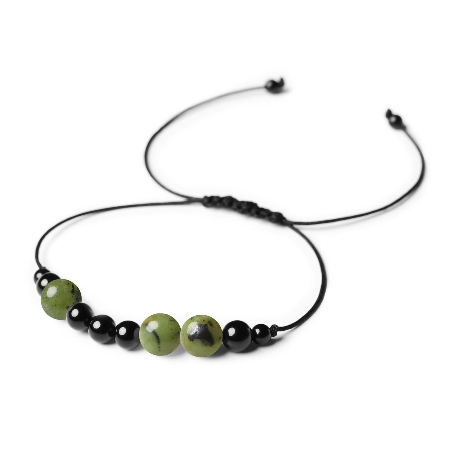 Kolekcja Orila Bransoletka z kamieni naturalnych Jadeit Zielony i Turmalin Dla Kobiet i Mężczyzn Naturalne kamienie w bransoletce Orila: jadeit zielony i turmalin, uniwersalny dodatek dla kobiet i mężczyzn.