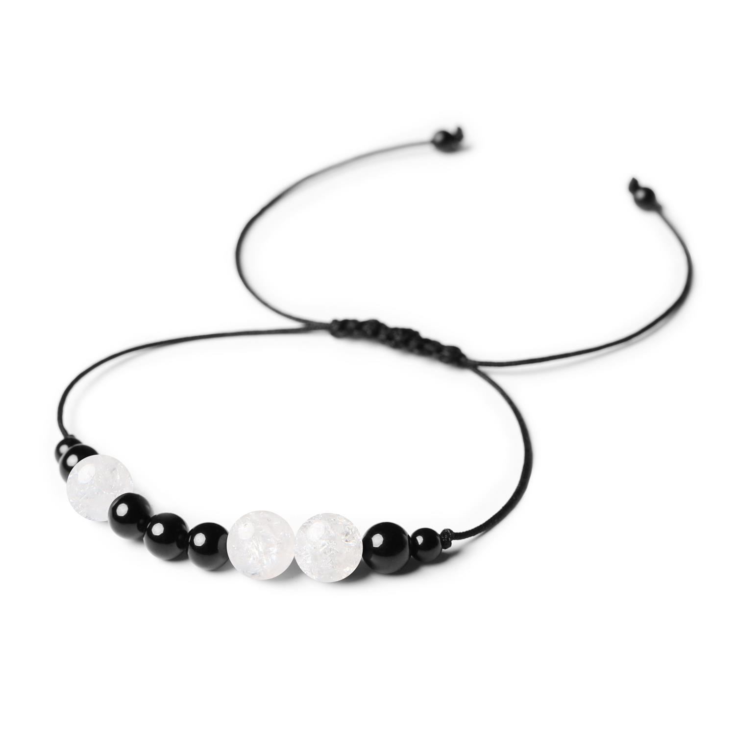 Kolekcja Orila Bransoletka z kamieni naturalnych Kryształ Górski Lodowy i Turmalin Dla Kobiet i Mężczyzn Naturalne kamienie w bransoletce Orila – Kryształ Górski Lodowy i Turmalin, dla kobiet i mężczyzn.