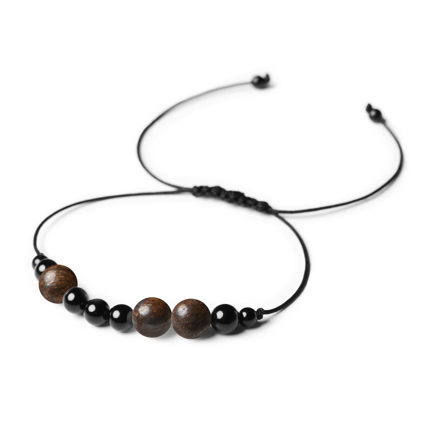 Kolekcja Orila Bransoletka z kamieni naturalnych na sznurku Bronzyt i Turmalin Dla Kobiet i Mężczyzn Elegancka bransoletka Orila z naturalnym bronzytem i turmalinem, uniwersalny dodatek dla kobiet i mężczyzn.