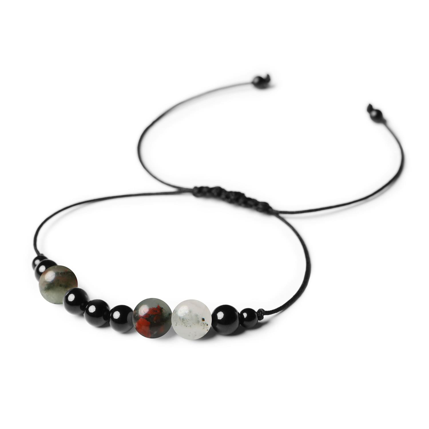 Kolekcja Orila Bransoletka z kamieni naturalnych na sznurku Heliotrop Turmalin Dla Kobiet i Mężczyzn Kolekcja Orila: bransoletka z naturalnymi kamieniami heliotrop i turmalin, dla niej i dla niego