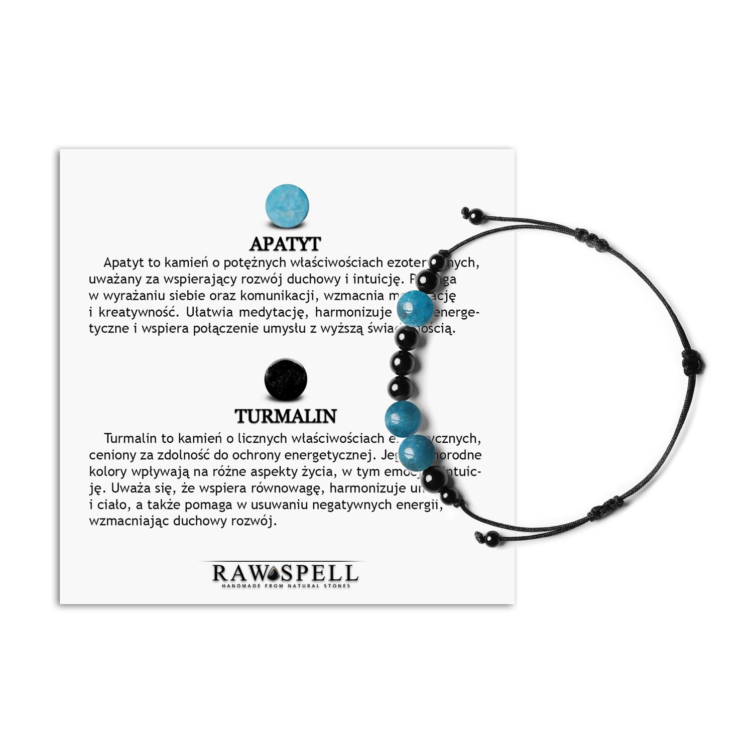 Naturalne kamienie Bransoletka Orila Apatyt Turmalin dla kobiet i mężczyzn Bransoletka z kolekcji Orila z kamieniami apatytu i turmalinu, odpowiednia dla kobiet i mężczyzn.