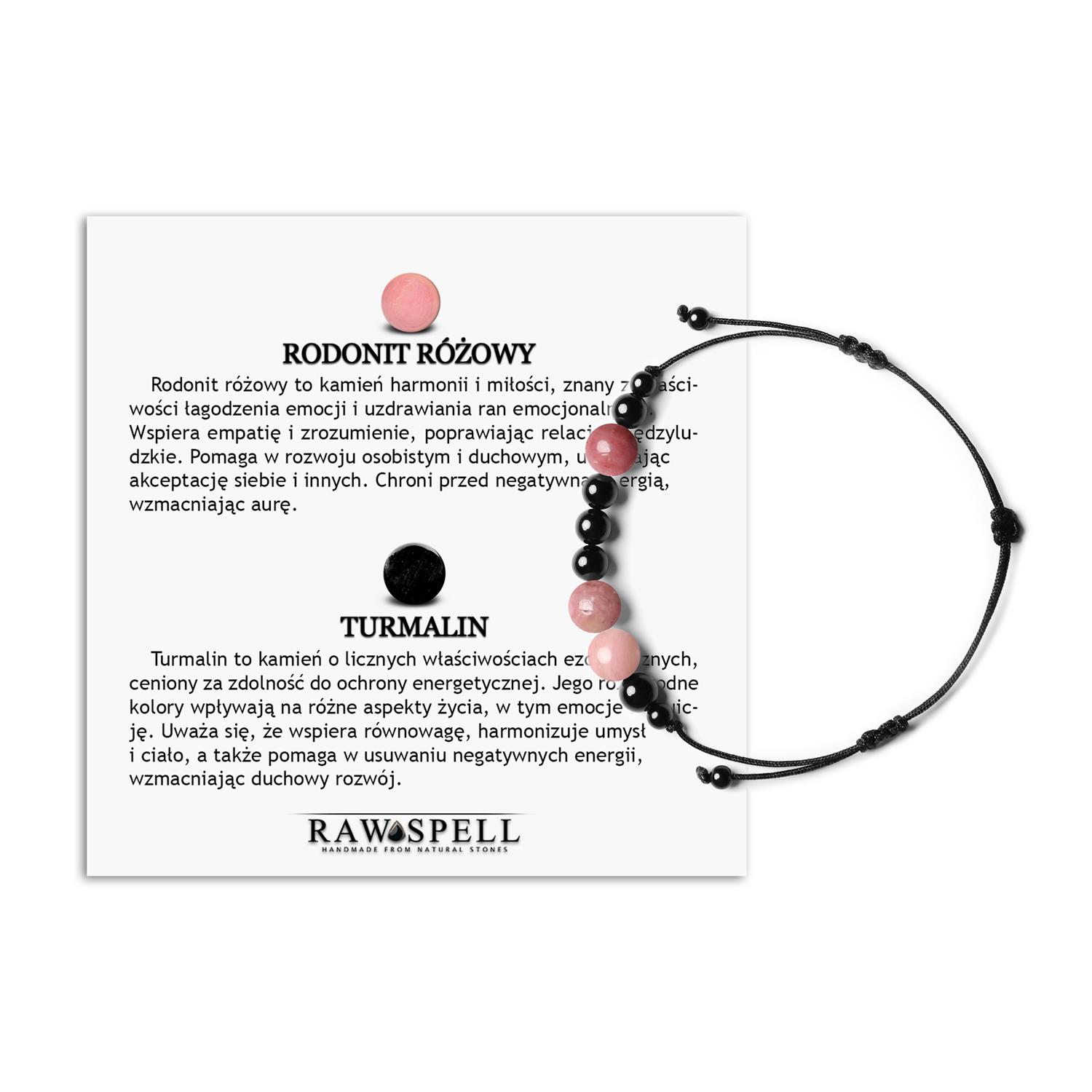 Naturalne kamienie Orila Bransoletka Rodonit Różowy Turmalin Dla Kobiet i Mężczyzn Bransoletka z kolekcji Orila z naturalnych kamieni: różowy rodonit i turmalin, dla kobiet i mężczyzn.