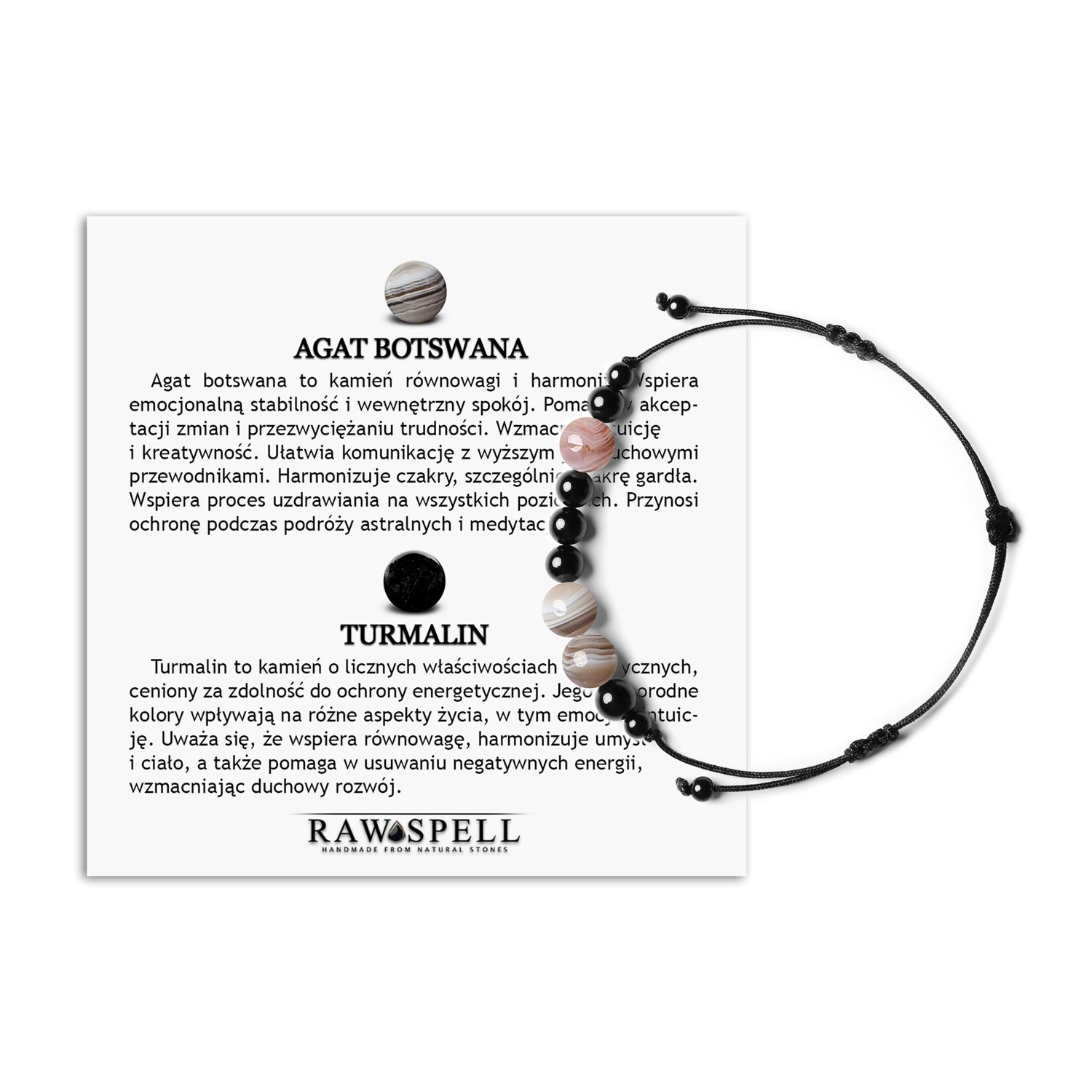 Naturalne kamienie na sznurku Bransoletka Orila Agat Botswana Turmalin dla Kobiet i Mężczyzn Elegancka bransoletka z kolekcji Orila z kamieniami agat Botswana i turmalin, dla kobiet i mężczyzn