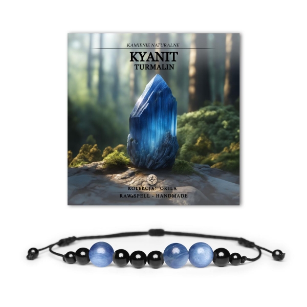 Biżuteria z kolekcji Orila – bransoletka z kamieniami Kyanit i Turmalin, odpowiednia dla kobiet i mężczyzn.