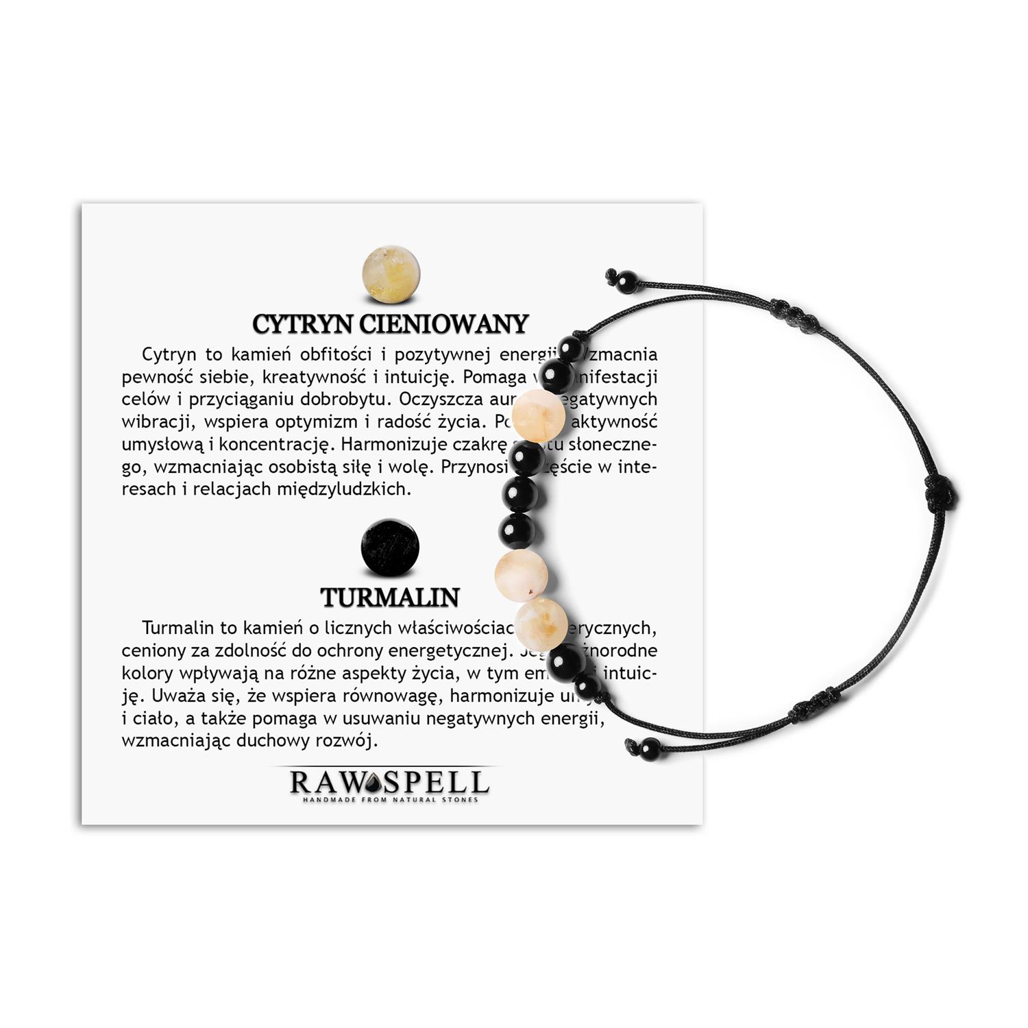 Naturalne kamienie w bransoletce Orila – Cytryn Cieniowany i Turmalin dla Kobiet i Mężczyzn Bransoletka z kolekcji Orila z naturalnymi kamieniami: cieniowany cytryn i turmalin, dla kobiet i mężczyzn.
