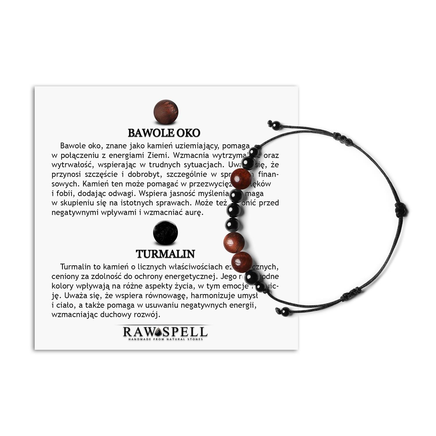 Orila Bransoletka z kamieni naturalnych Bawole Oko Turmalin dla Kobiet i Mężczyzn Bransoletka z kolekcji Orila z naturalnych kamieni, Bawole Oko i Turmalin, dla kobiet i mężczyzn